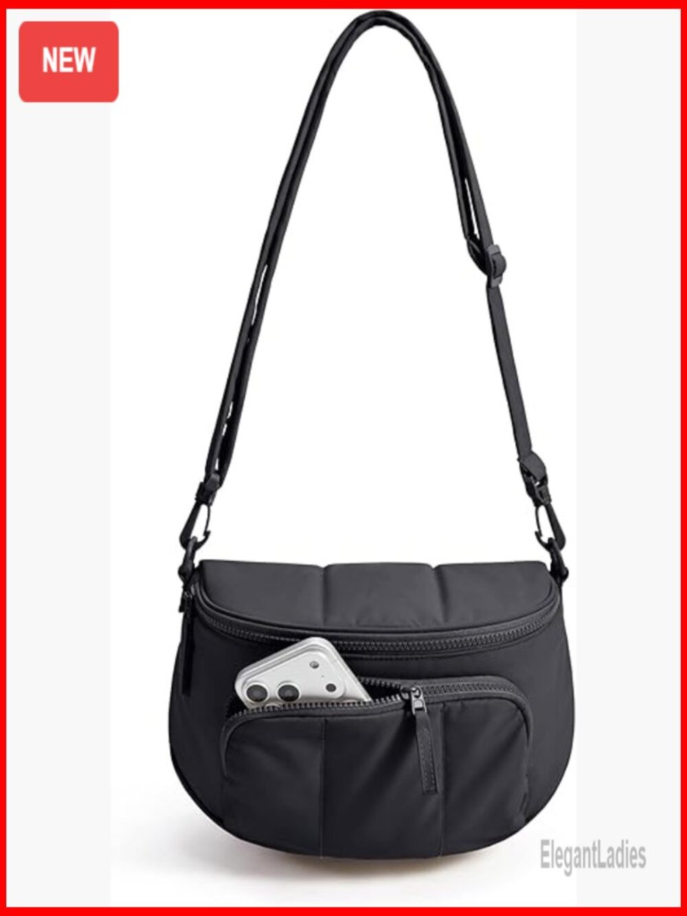 Puffy Crossbody Fanny Pack Nylon Waterproof Travel Work Everyday Bum Bag